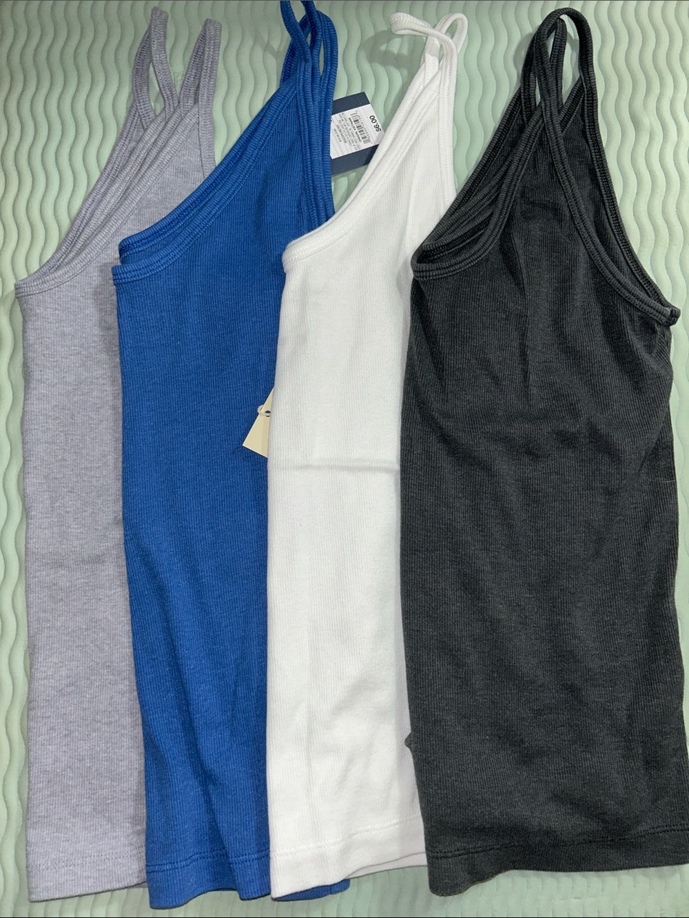 Universal Thread Ribbed Camisole Tank Set - Blue, White, Gray, Charcoal